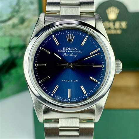 rolex air king blue face price|rolex air king 14000 price.